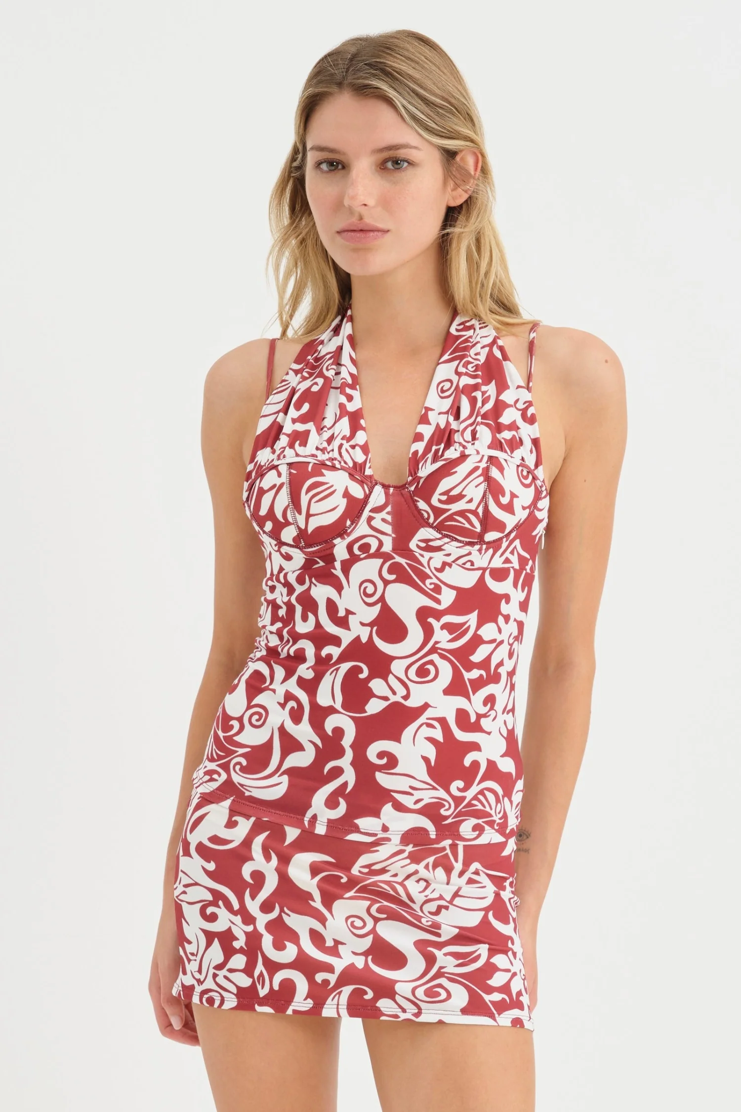 VITTORIA TOP + ELEKTRA SKIRT - RED HAWAIIAN - Image 2